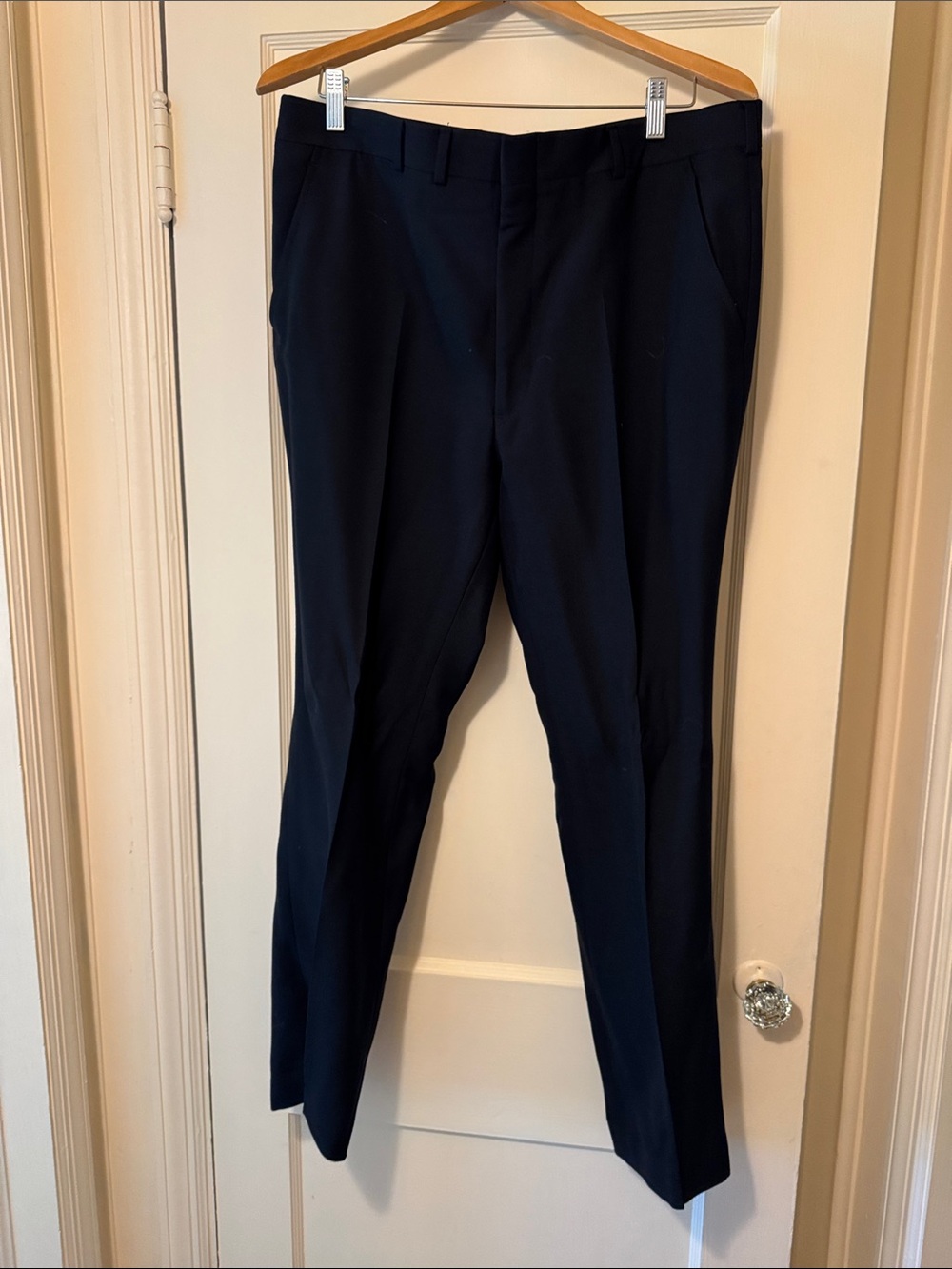 Christian Dior 33/33 Men's Slim Dress Pants in Dark Midnight Navy Blue